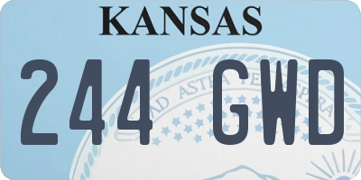 KS license plate 244GWD