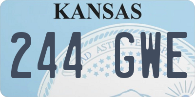 KS license plate 244GWE
