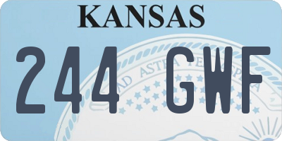 KS license plate 244GWF