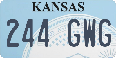 KS license plate 244GWG