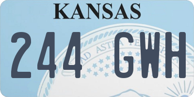 KS license plate 244GWH