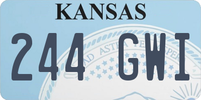 KS license plate 244GWI