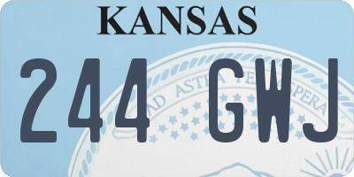 KS license plate 244GWJ