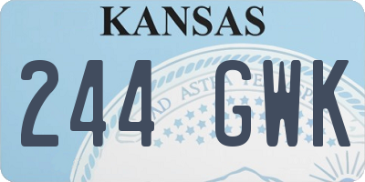 KS license plate 244GWK