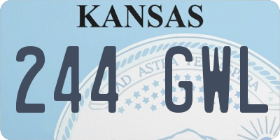KS license plate 244GWL
