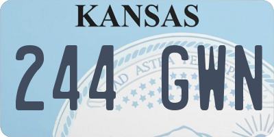 KS license plate 244GWN