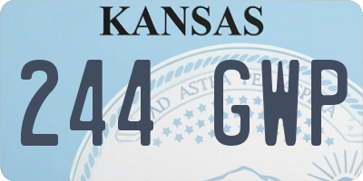 KS license plate 244GWP