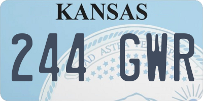 KS license plate 244GWR