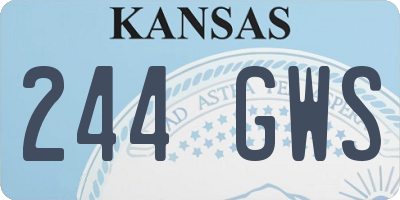 KS license plate 244GWS