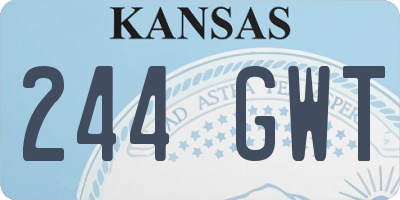 KS license plate 244GWT