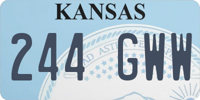 KS license plate 244GWW