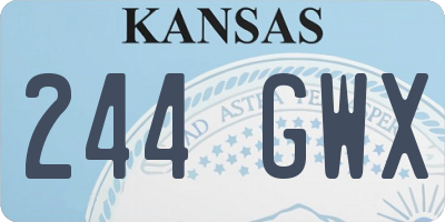 KS license plate 244GWX