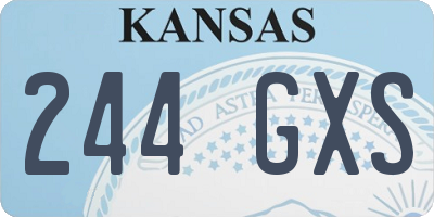 KS license plate 244GXS
