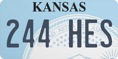 KS license plate 244HES