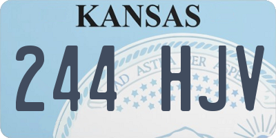 KS license plate 244HJV