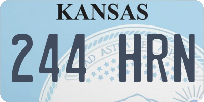 KS license plate 244HRN
