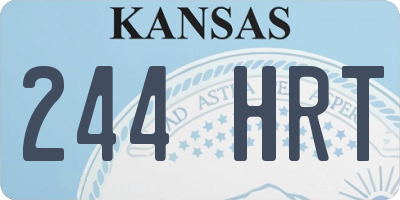 KS license plate 244HRT