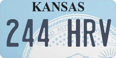KS license plate 244HRV