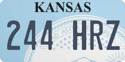 KS license plate 244HRZ