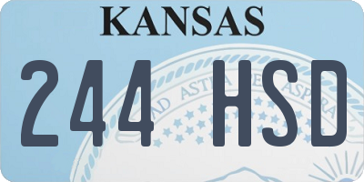 KS license plate 244HSD