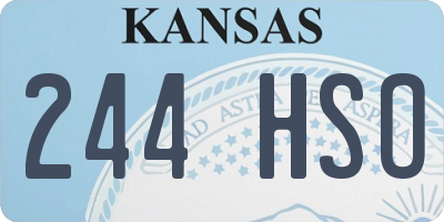 KS license plate 244HSO