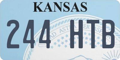 KS license plate 244HTB