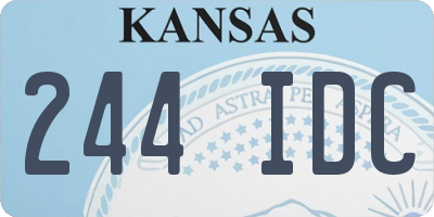 KS license plate 244IDC