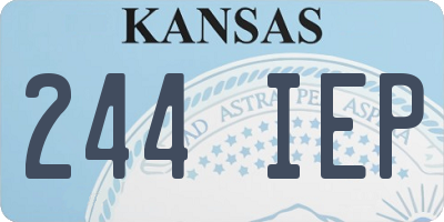 KS license plate 244IEP