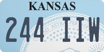 KS license plate 244IIW