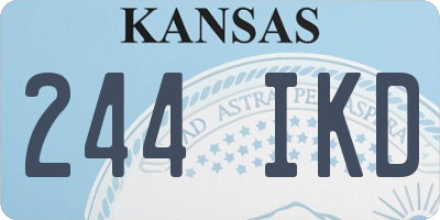 KS license plate 244IKD