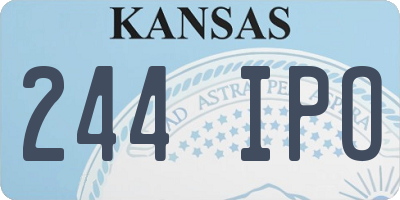 KS license plate 244IPO