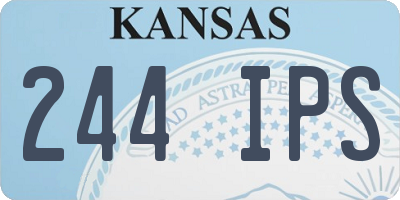 KS license plate 244IPS