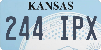 KS license plate 244IPX