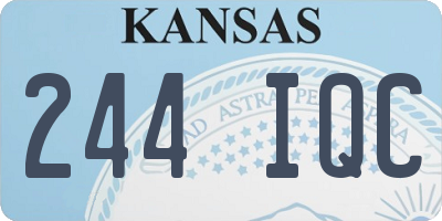 KS license plate 244IQC