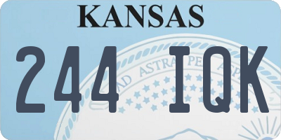 KS license plate 244IQK