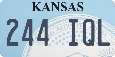 KS license plate 244IQL