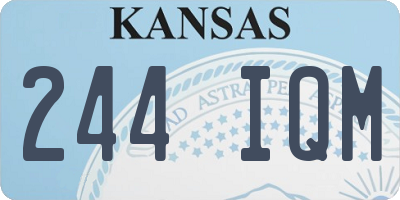 KS license plate 244IQM