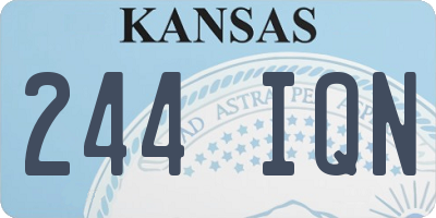 KS license plate 244IQN