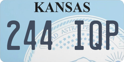 KS license plate 244IQP