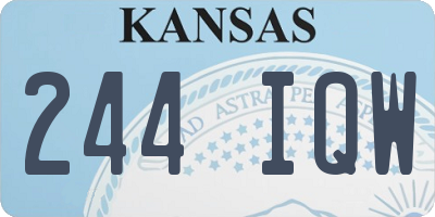 KS license plate 244IQW