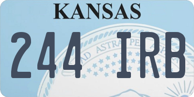 KS license plate 244IRB