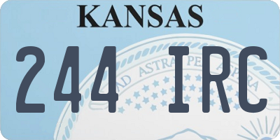 KS license plate 244IRC