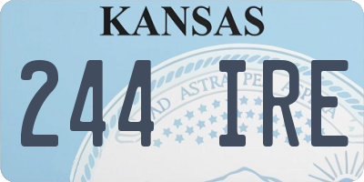 KS license plate 244IRE