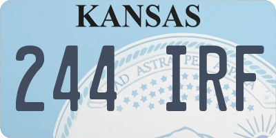 KS license plate 244IRF