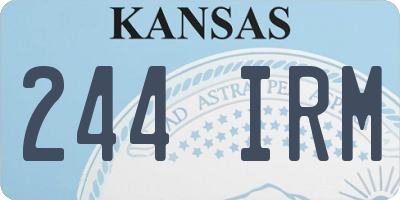 KS license plate 244IRM