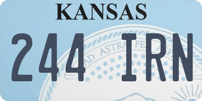 KS license plate 244IRN