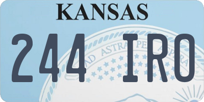 KS license plate 244IRO