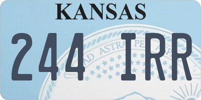 KS license plate 244IRR
