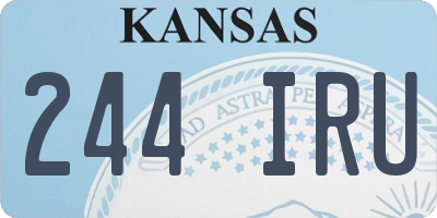 KS license plate 244IRU