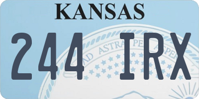 KS license plate 244IRX